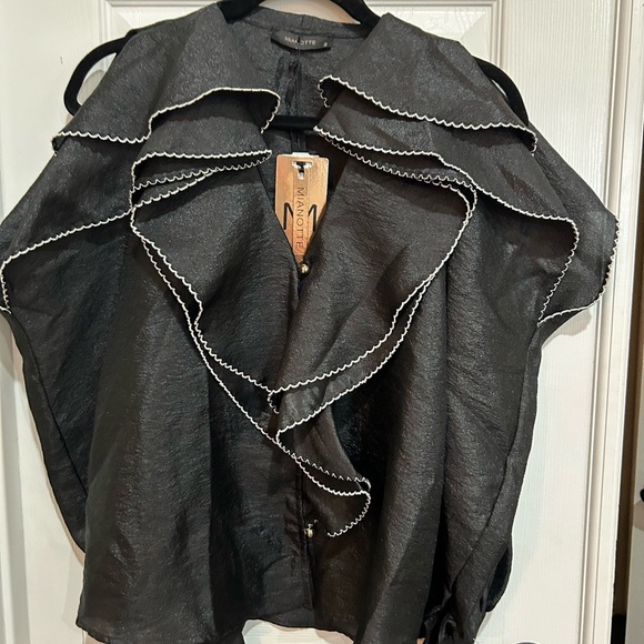 MIANOTTE Off-the-Shoulder Ruffle Detail Organza Blouse size 2 - Picture 10 of 10